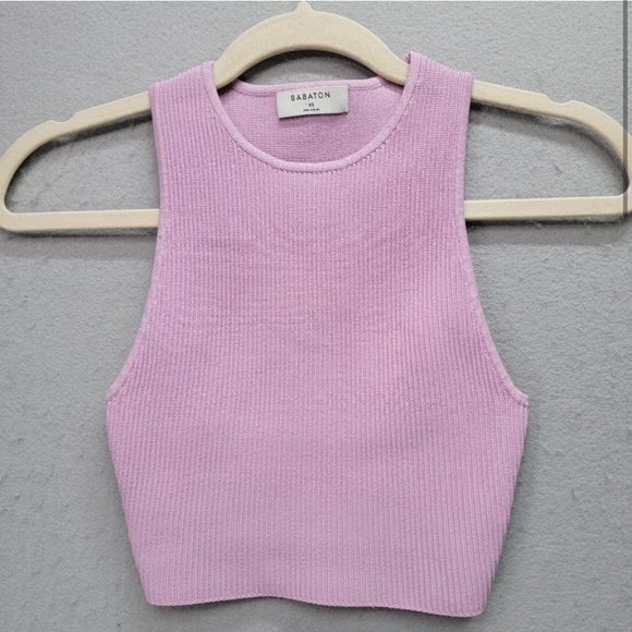 Aritzia Babaton pink sculpt knit tank top - Picture 1 of 2